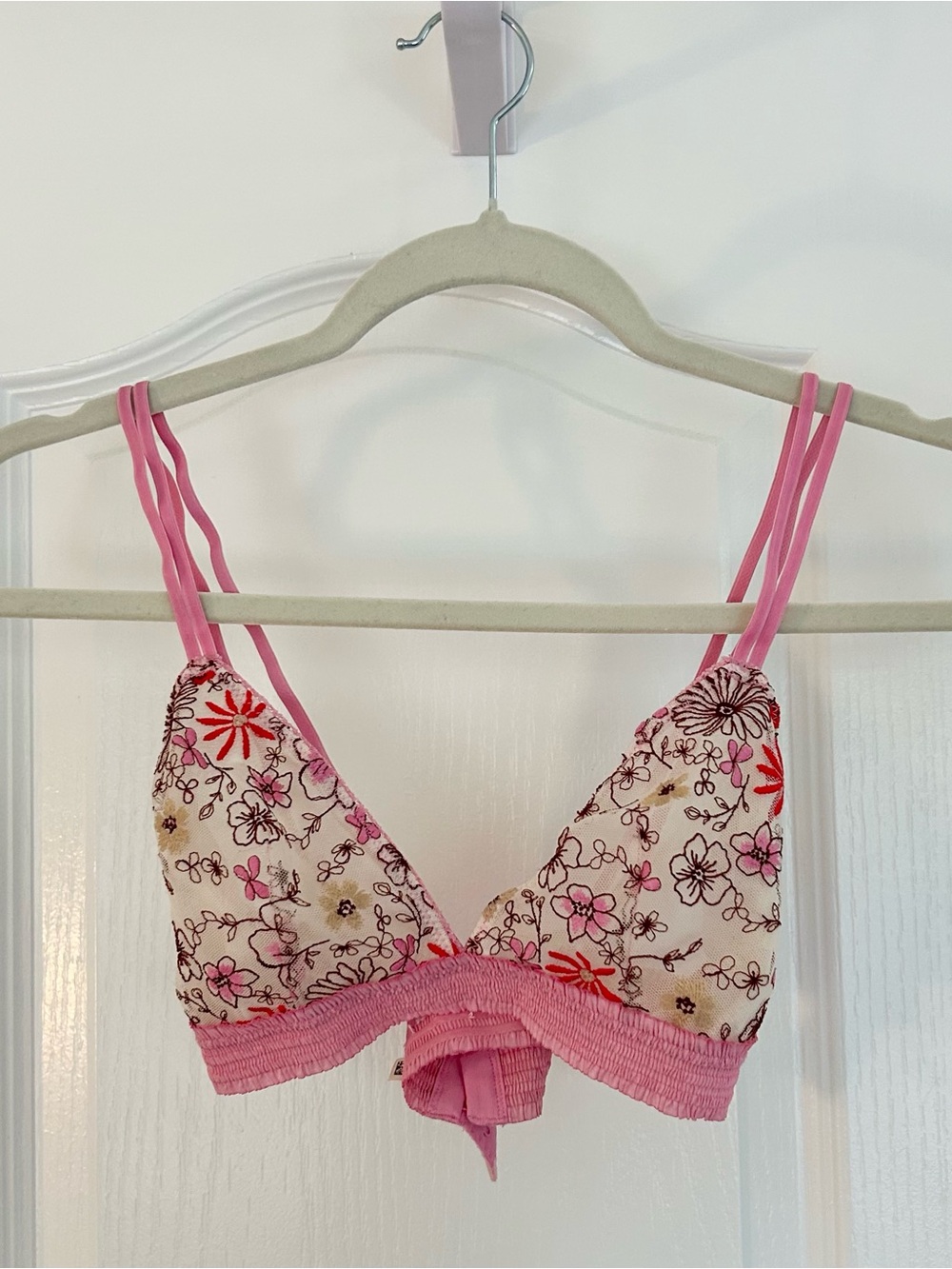 Vintage Inspired Aerie Pink Triangle Bralette - Women Intimates